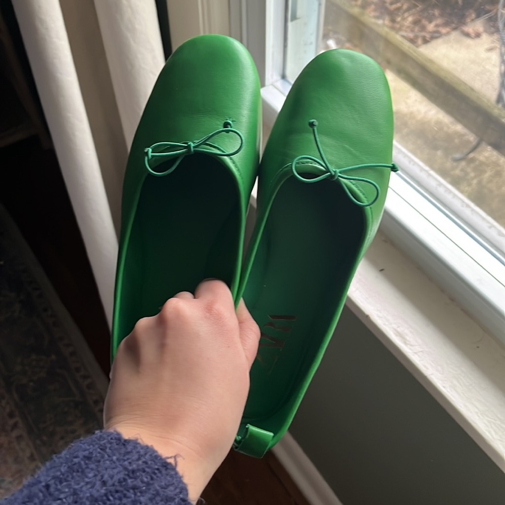 Zara Leather Ballet Flats